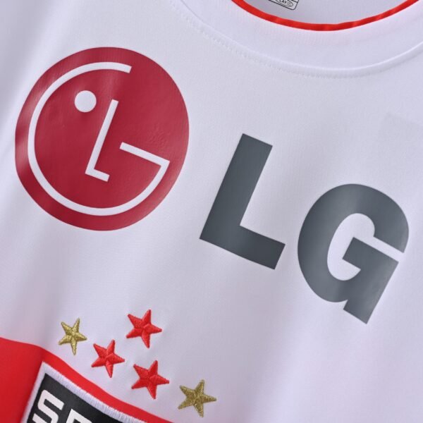 São Paulo FC Home Jersey – Classic White with Red & Black Stripes - 图片 5