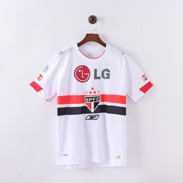 São Paulo FC Home Jersey – Classic White with Red & Black Stripes