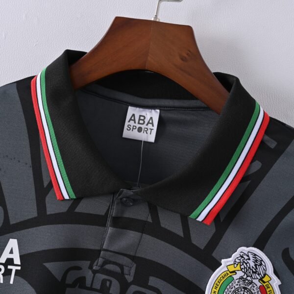 1998 Mexico Goalkeeper Long-Sleeve Jersey – Retro Black Edition - 图片 4